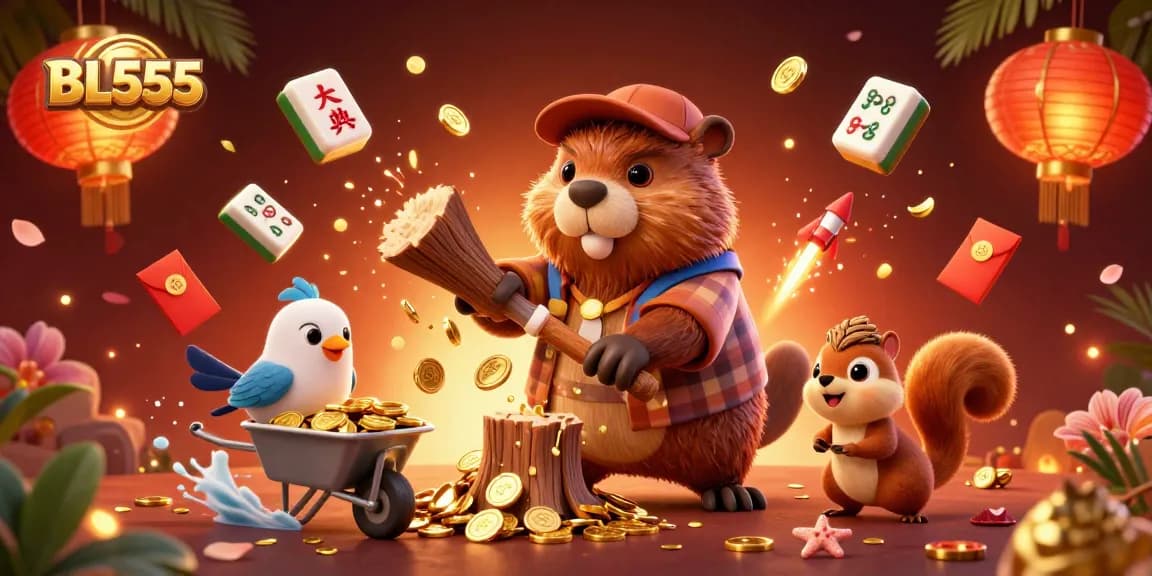 Collect coins and stack acorns at BL555 in this vibrant, 3D casino scene full of excitement and rewards.