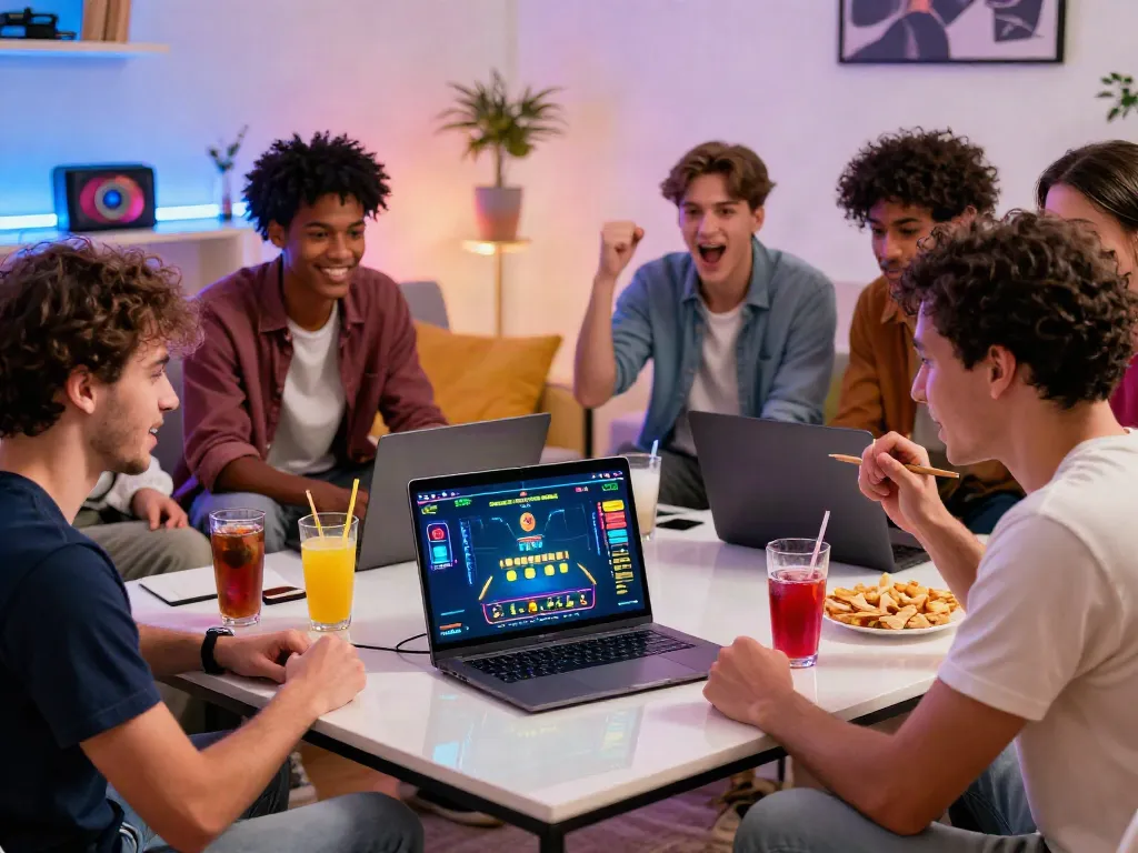 Friends enjoying a thrilling session on the trag chủ IWIN online gaming platform.