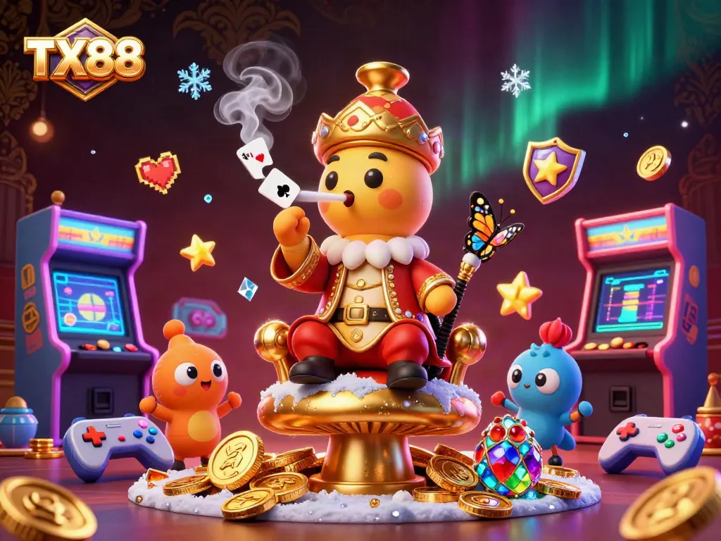 Experience the vibrant excitement of TX88 casino gaming with colorful characters and dynamic game elements.