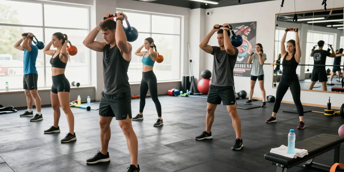 Training mit Global Pharma Steroids in modernem Fitnessstudio, Athleten bei aktiven Workouts
