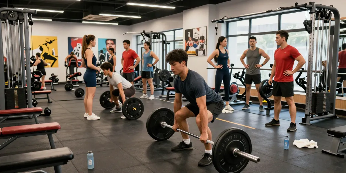 Aktive Fitnessbegeisterte im Utinon Steroids Shop, die Krafttraining und Motivation im modernen Fitnessstudio erleben.