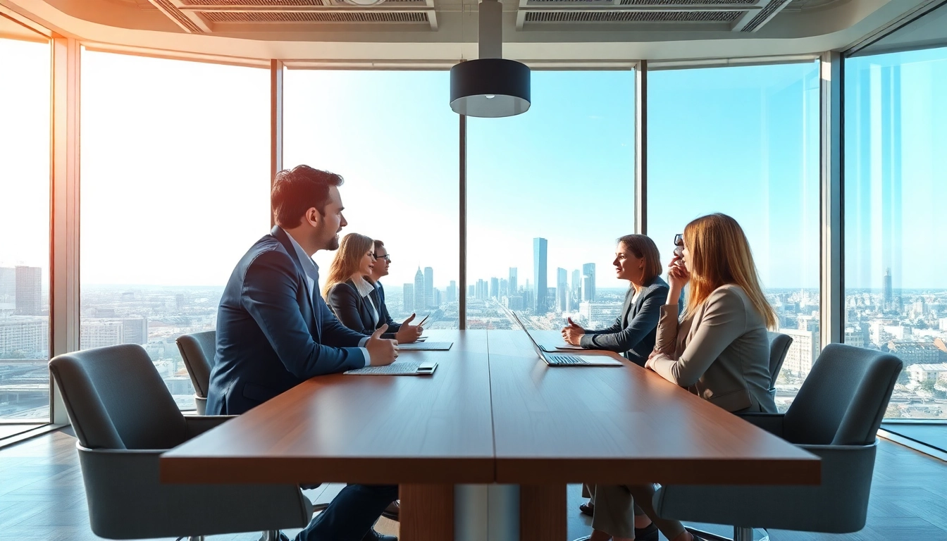Immobilienmakler Frankfurt Eschersheim beraten Kunden in einem modernen Büro.