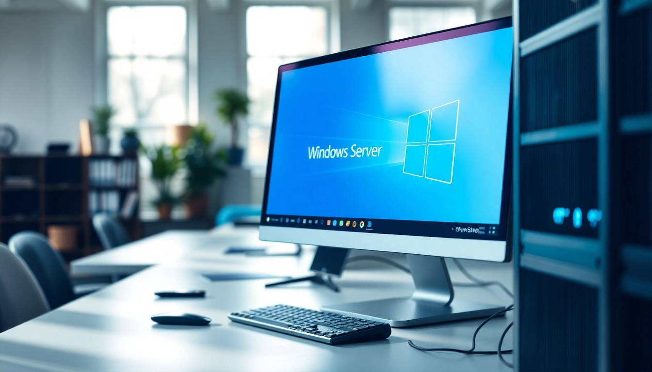 Installieren und Arbeiten mit Windows Server 2025 Standard Business Lizenz auf modernem Arbeitsplatz.