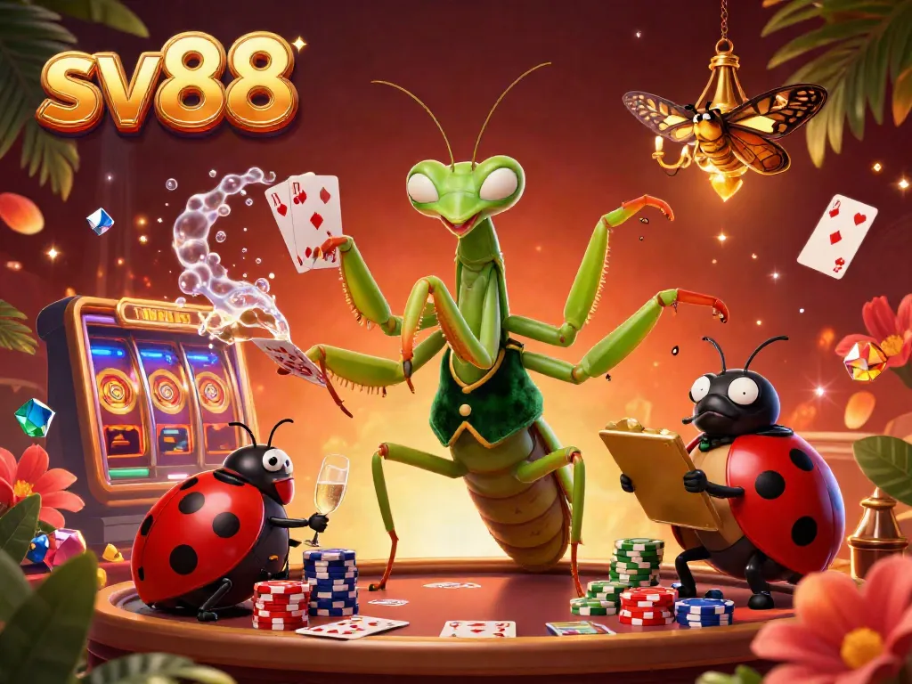 Experience the thrill of sv88 casino gaming with a vibrant and dynamic 3D illustration showcasing animated characters and casino elements.