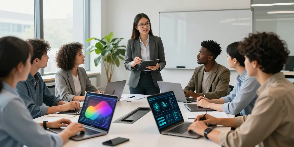 IT Sicherheitsberatung in modernem Büro, Sicherheitsberater bespricht Strategien mit Team.