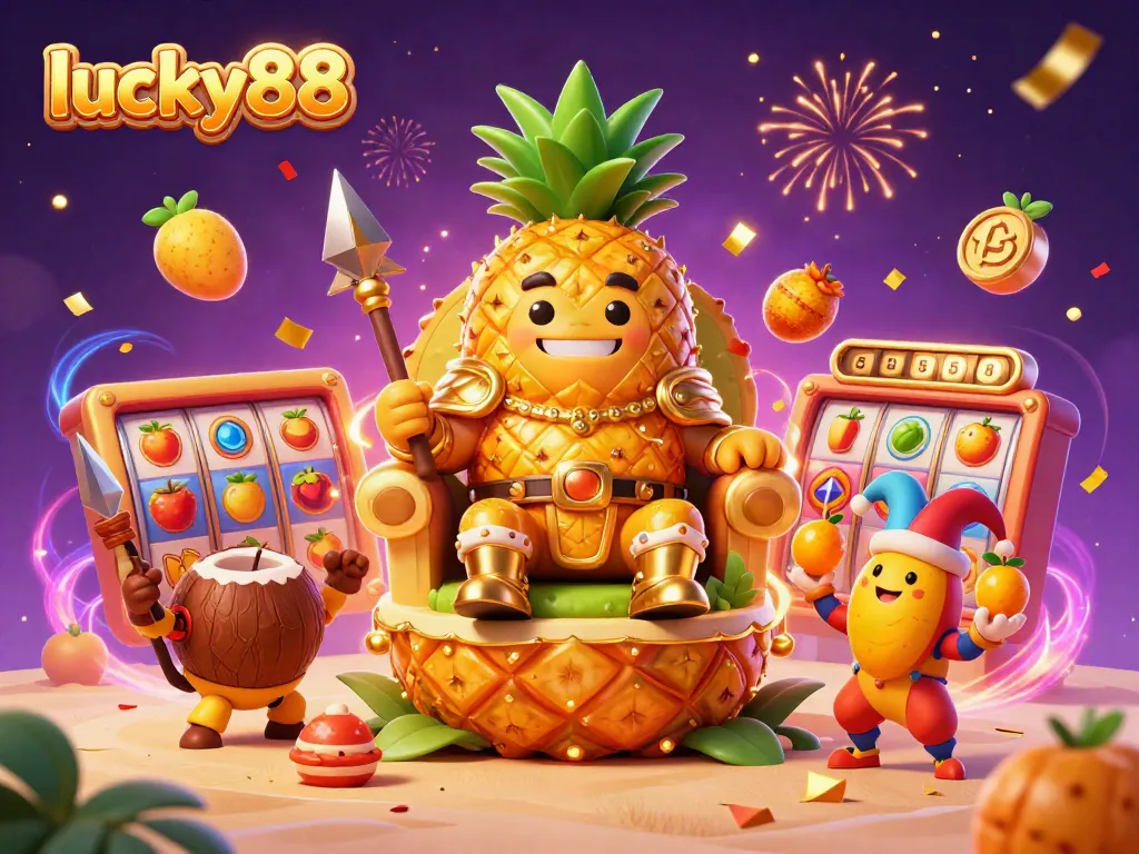 Experience winning with lucky88 in a vibrant online casino scene featuring slot symbols and a festive atmosphere.