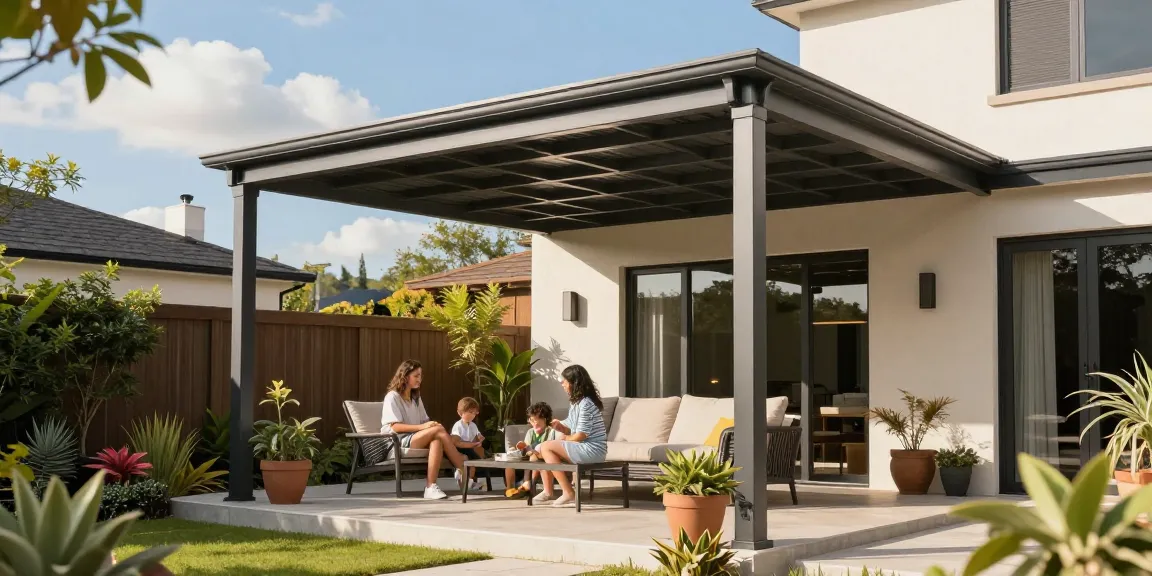 Moderne Terrassenüberdachungen bieten stilvollen Wetterschutz in Gärten.