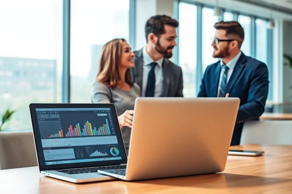 Headhunter IT sieht engagiert aus im Gespräch mit einem Kandidaten in einem modernen Büro.