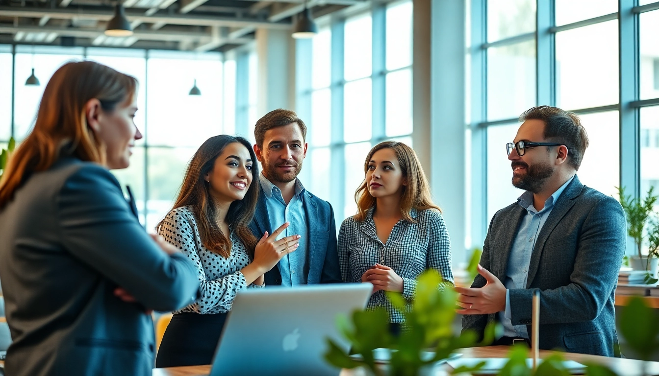 Headhunter Ingenieure in einem modernen Büro im Gespräch mit Kandidaten